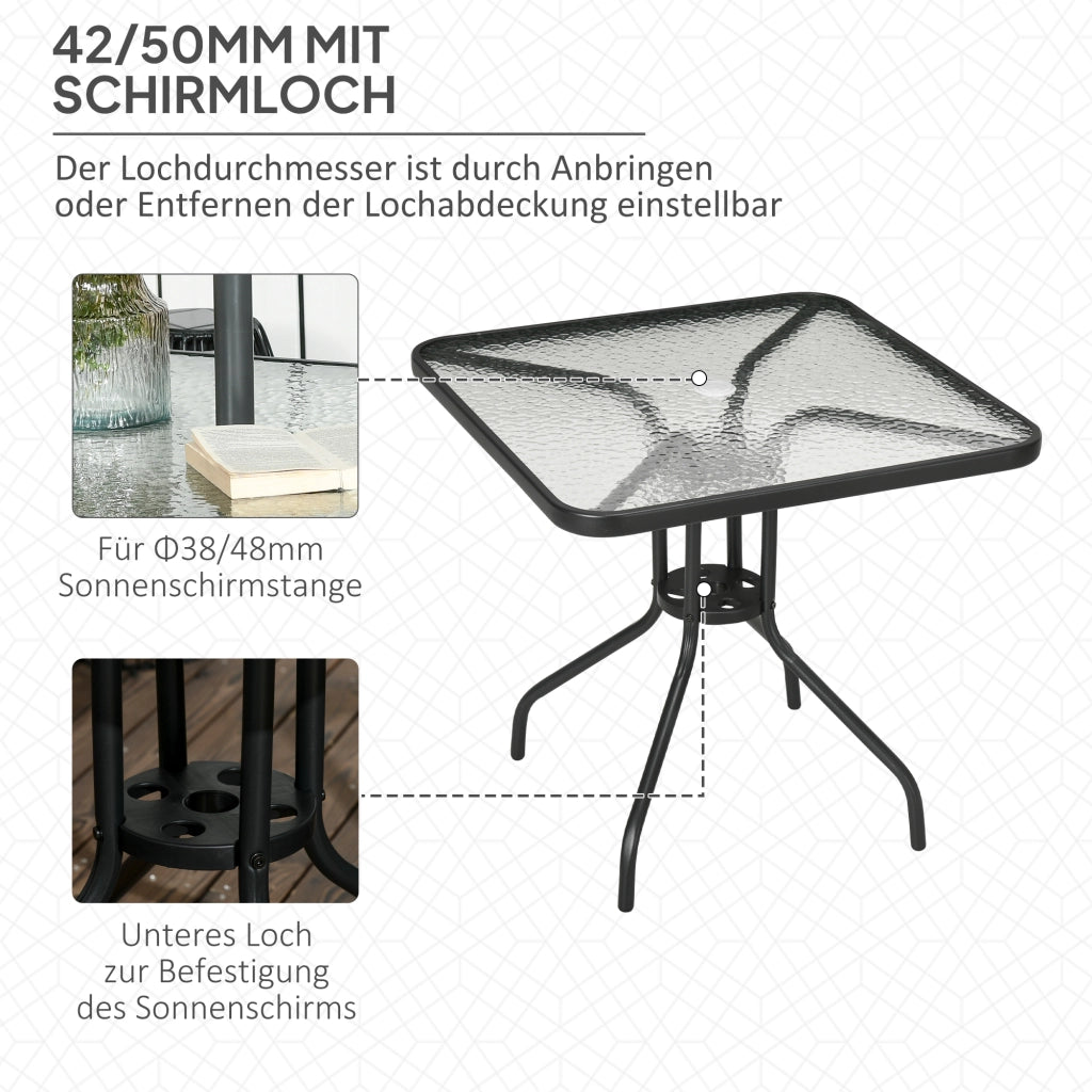 Tavolo da giardino pieghevole ¨C zephmum ¨C nero 76x76 cm