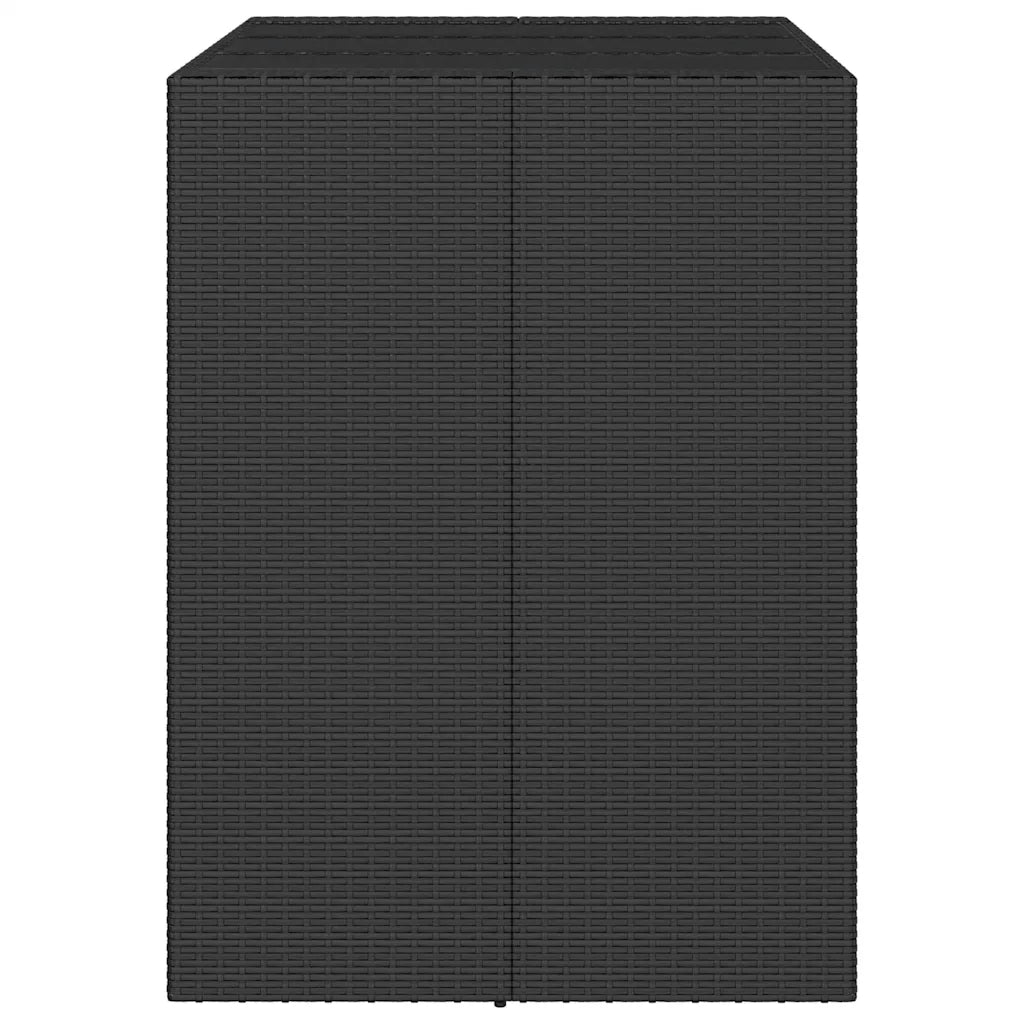 Tavolo Bar con Piano in Vetro Nero 105x80x110 cm Polyrattan 362594