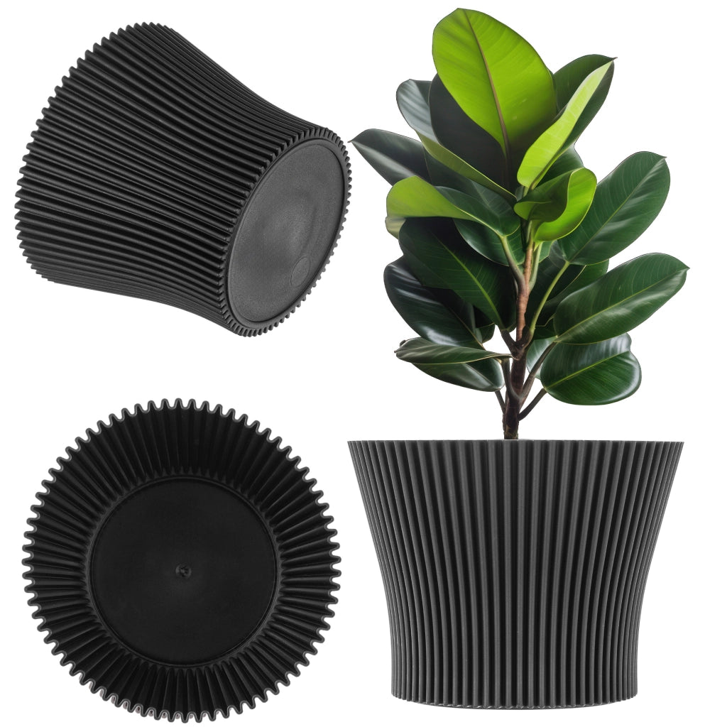 Vaso da fiori KADAX 15 cm, copertura per piante, vaso da fiori in plastica nera