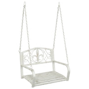 Panchina a Dondolo Acciaio 71,5 x 59 x 55 cm Bianco Antico CFW4143194