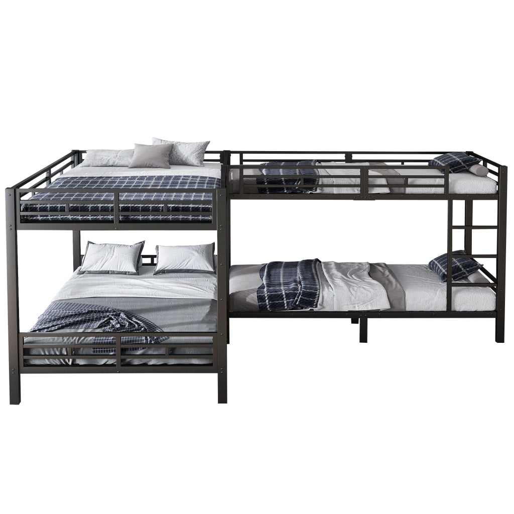 LETTO A CASTELLO 90x200 cm e 140x200 cm con scala a 3 gradini nero