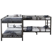 LETTO A CASTELLO 90x200 cm e 140x200 cm con scala a 3 gradini nero