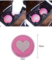 Sostegni auto universali - 4 pezzi - Basi rotonde anti-slip - PVC con strass - Bicchiere da tavolo - Diametro 7 cm