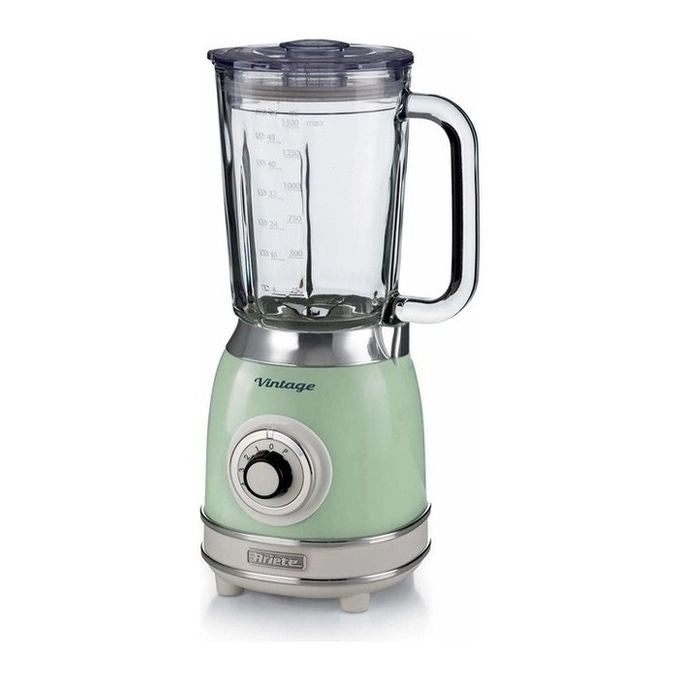 Ariete 583, Frullatore Vintage con tazza in vetro da 1,5 Litri, 4 Lame in Acciaio Inox, 4 Velocità + Pulse,1000 Watt, Verde