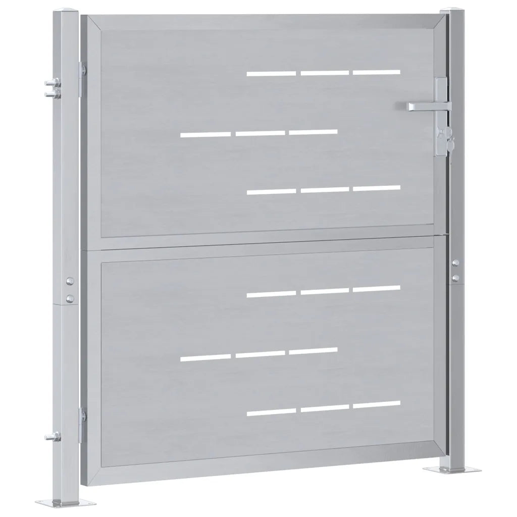 Cancello da giardino Argento 85 x 97 cm Acciaio inossidabile 3402576