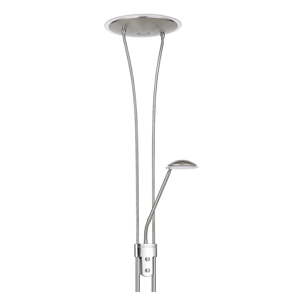 LÚZETE - LAMPADA DA TERRA LED ARTEMIS 29W NICKEL SATINATO