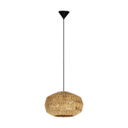 Sospensione Rustica Country Sheldon Acciaio Nero Legno Effetto Legno 1 Luce E27