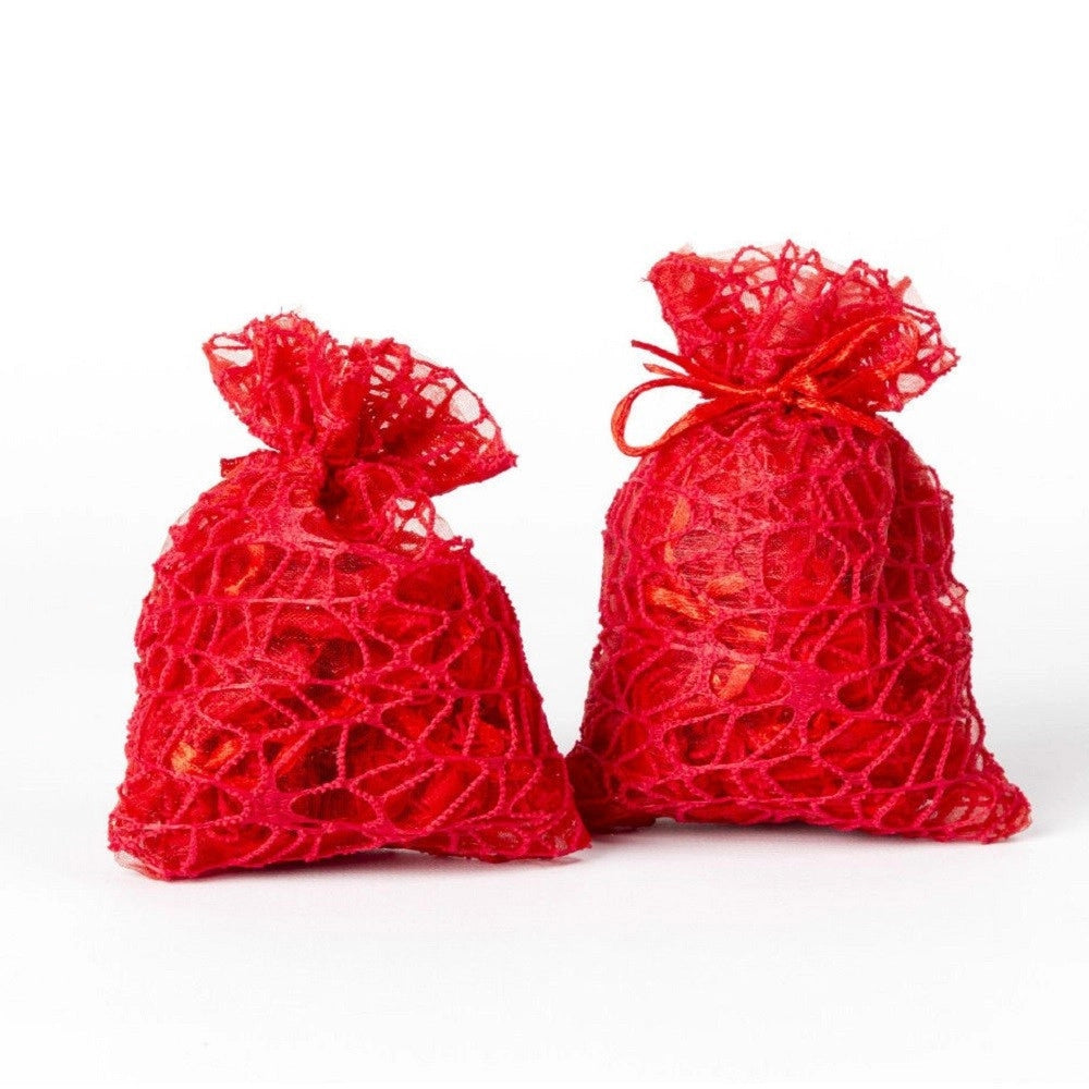 Trade Shop - 24 Pz. Sacchetti Rete Organza Porta Confetti Matrimonio Battesimo Bomboniera -