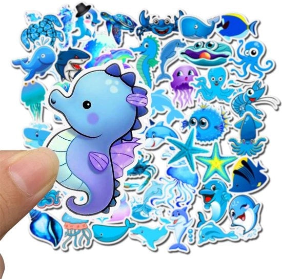 Set di Stickers per Animali da 49 - Stickers Idrorepellenti - Stickers Cartoon - Sicuri e Non Toxici - Adatti per Bambini e Adulti - Ideali per Laptop e Muro
