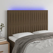 Testiera a LED-Testata con LED Marrone Scuro 144x5x118/128 cm in Tessuto 531021