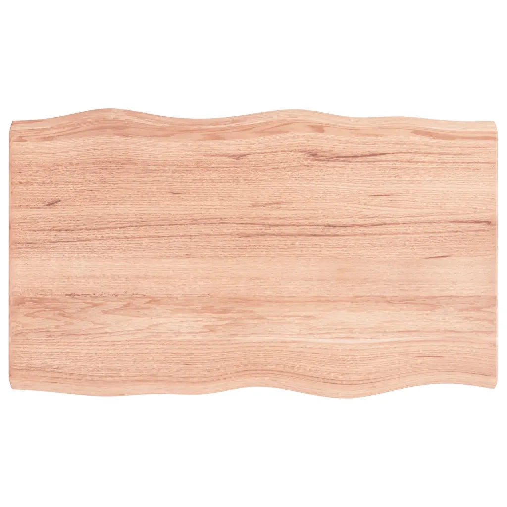 Piano Tavolo Marrone Chiaro 100x60x(2-4) cm Rovere Non Trattato 363954