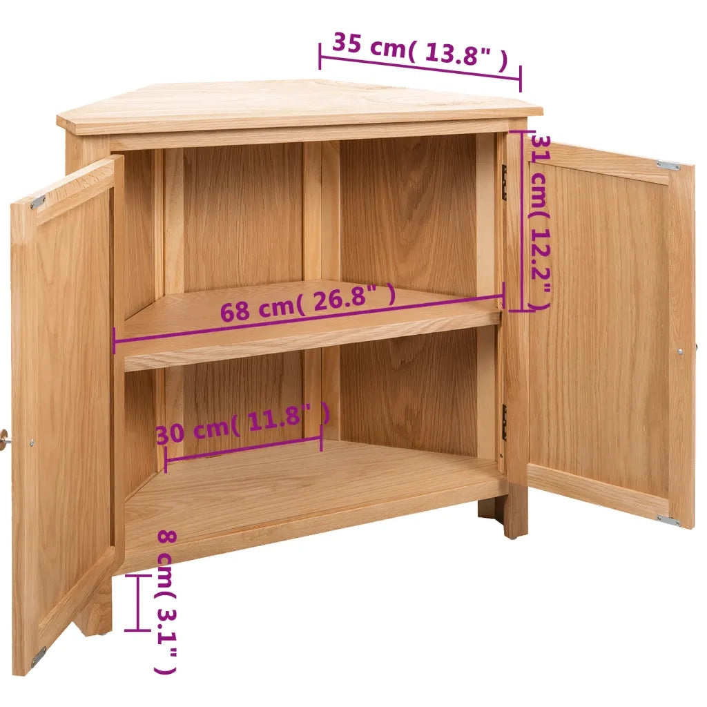 Mobile angolare 80 x 33,5 x 78 cm con ampio spazio contenitivo stile rustico legno massello marrone 02_0046308
