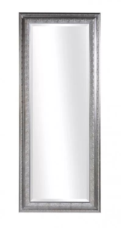 Mobili2g - specchiera in foglia argento rettangolare- misure: l.54 x h.134 x p.4
