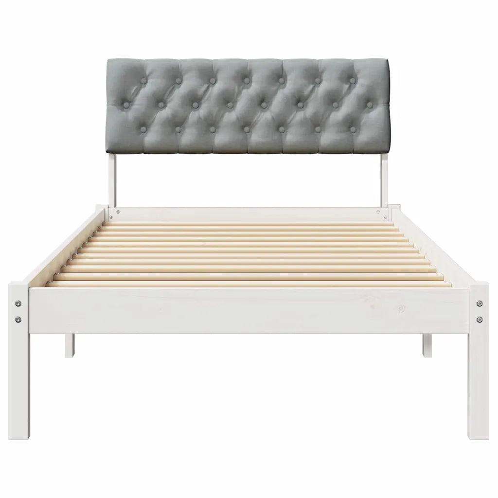 Struttura del Letto Bianco e grigio chiaro 90 x 200 cm