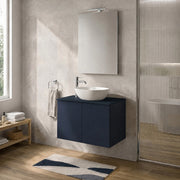 Mobile bagno sospeso 80 cm blu portalavabo due ante Tierra