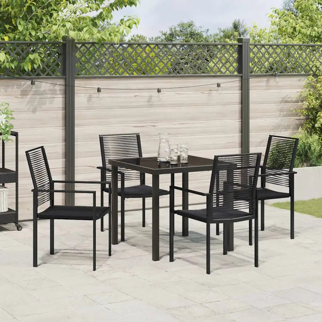 Set da Pranzo per Giardino 5 pcs Nero 3379164