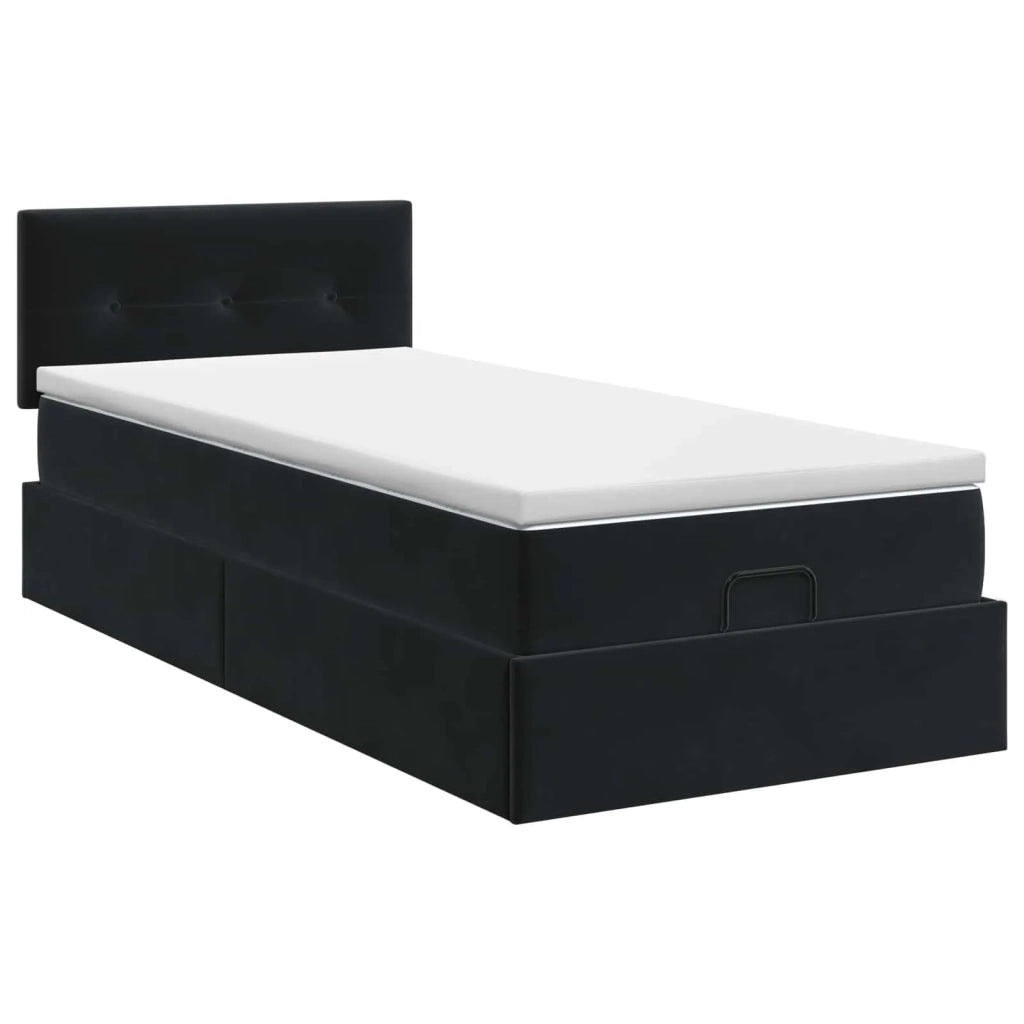 Letto ottomano con materasso Nero 90 x 200 cm Velluto 3456533