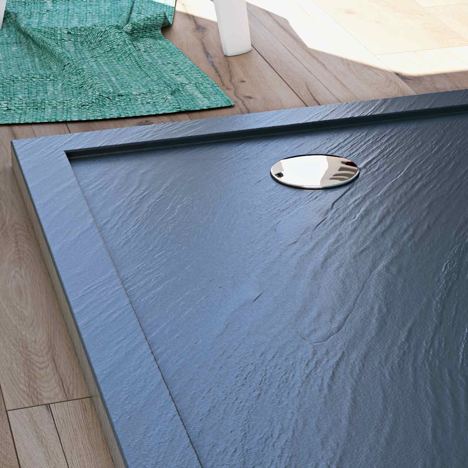 Piatto Doccia 80x170 cm in Acrilico Fosterberg Floret Antracite