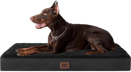 Letto per Cane Ortopedico per Cane Grande XL 112x81x9cm, Lavabile, Cuscino per Cane morbido, Mat di Cane, Materasso per Cane per in Benches, Nero