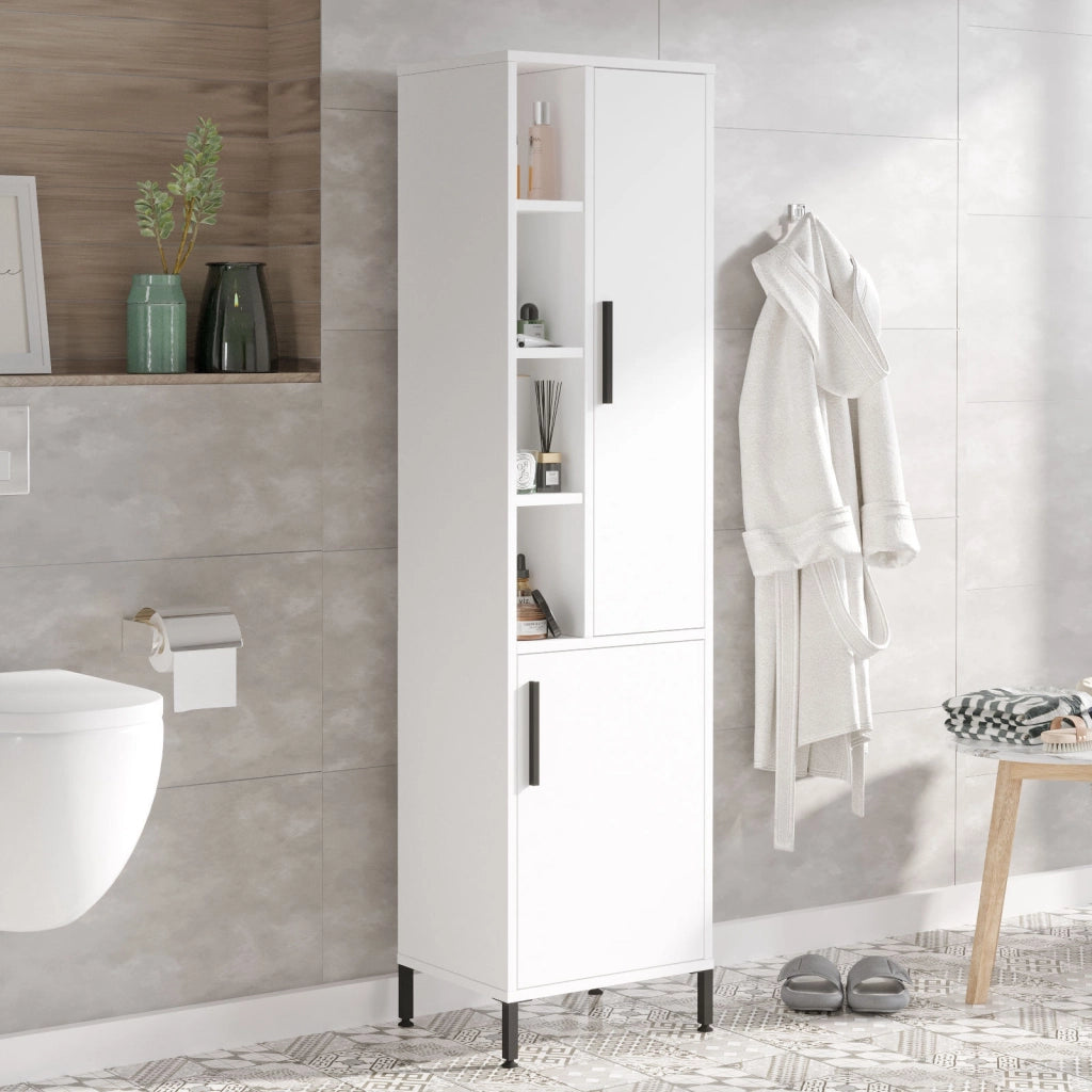 Armadio multifunzionale in legno "Vile" - 45 x 35 x 174 cm - Bianco