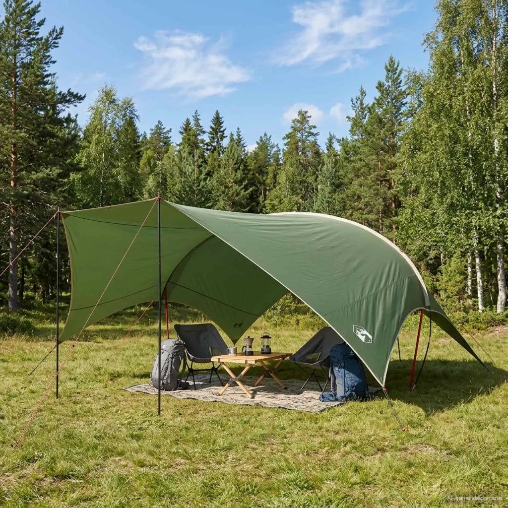 Telo da campeggio resistente all'acqua Verde 690 x 580 x 255 cm 42028595