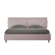 BS COM Letto matrimoniale king size senza rete imbottito 200x210 microfibra glicine