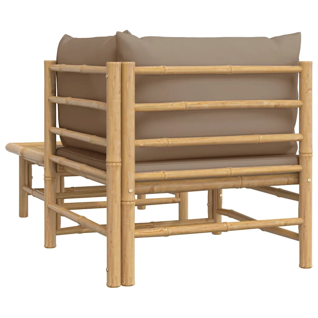 Set Salotto da Giardino 2pz | Set di Mobili da Esterno con Cuscini Tortora Bamb¨´