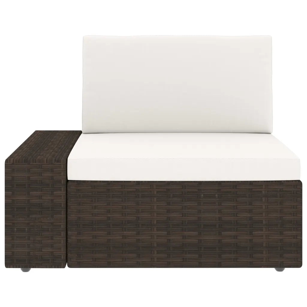 Divano Modulare a 3 Posti in Polyrattan Marrone cod mxl 71543