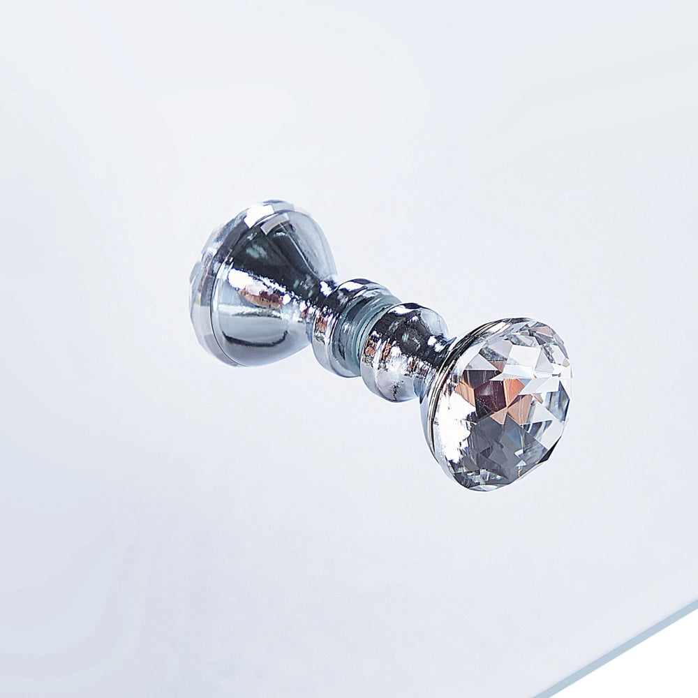 Cassettiera Comodino 3 Cassetti Vetro Specchiato Argento 60 x 30 x 30 cm Glam