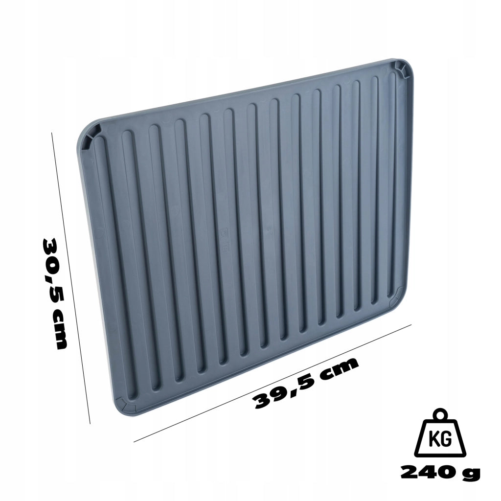Tappetino scolapiatti in silicone KADAX, colore grigio scuro.