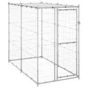 Recinto per animali da esterno per cani in acciaio zincato con tetto 110 x 220 x 180 cm 02_0000431