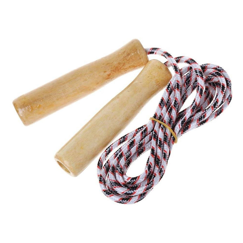 Trade Shop - Corda Per Saltare Allenamento Crossfit Jump Rope Pugilato Fitness Manici Legno -