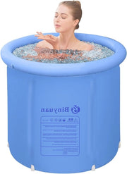 Bagnetto portatile gonfiabile opzionale 75 x 75 cm in plastica - idromassaggio per adulti - colore azzurro chiaro