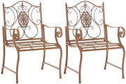 Set di 2 sedie da giardino Punjab con braccioli antico marrone