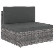 Set Divani da Giardino 9 pz con Cuscini in Polyrattan Grigio 3067176