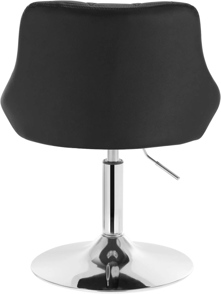 Casa Sedia Alta per Cucina con Schienale in PU, senza Poggiapiedi, l'altezza può essere regolata tra 42-58 cm, Nero, BH241sz-1