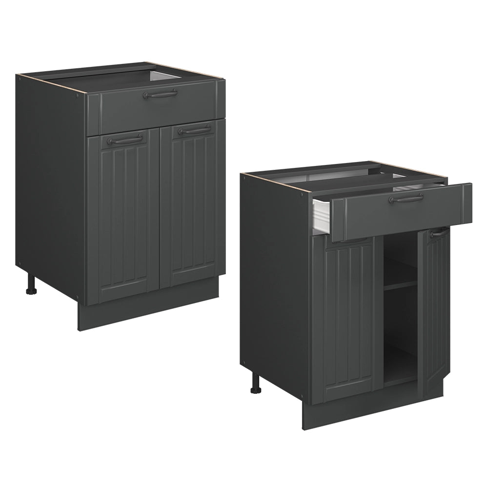 Vicco Mobiletto base per cucina Grigio scuro 60 cm con cassetto, PL Antracite
