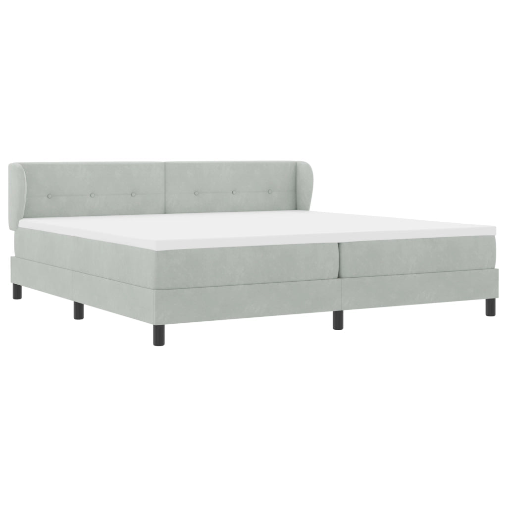 Struttura Letto A Rete Con Materasso Grigio Chiaro 200x200 cm Velluto
