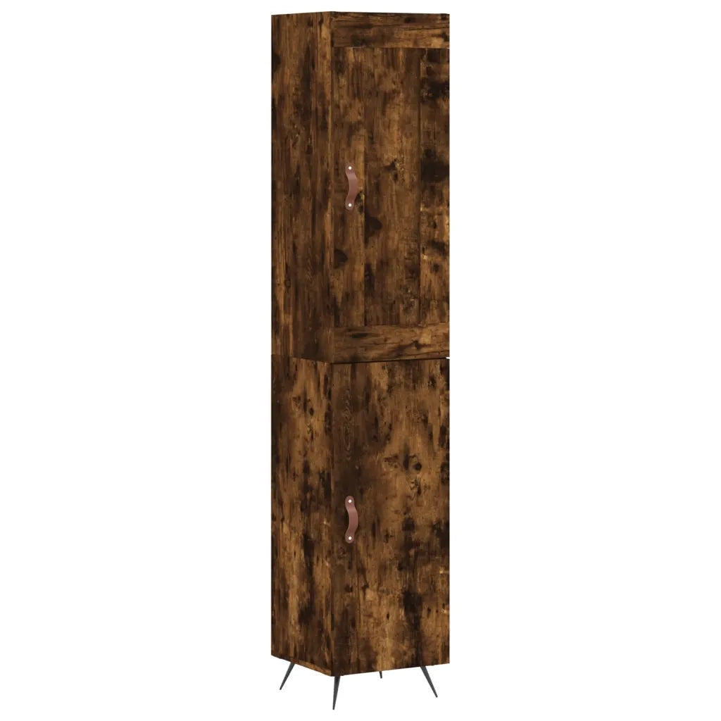 Credenza | Madia | Buffet da pranzo | Armadio da pranzo Rovere Fumo 34,5x34x180 cm in Legno Multistrato