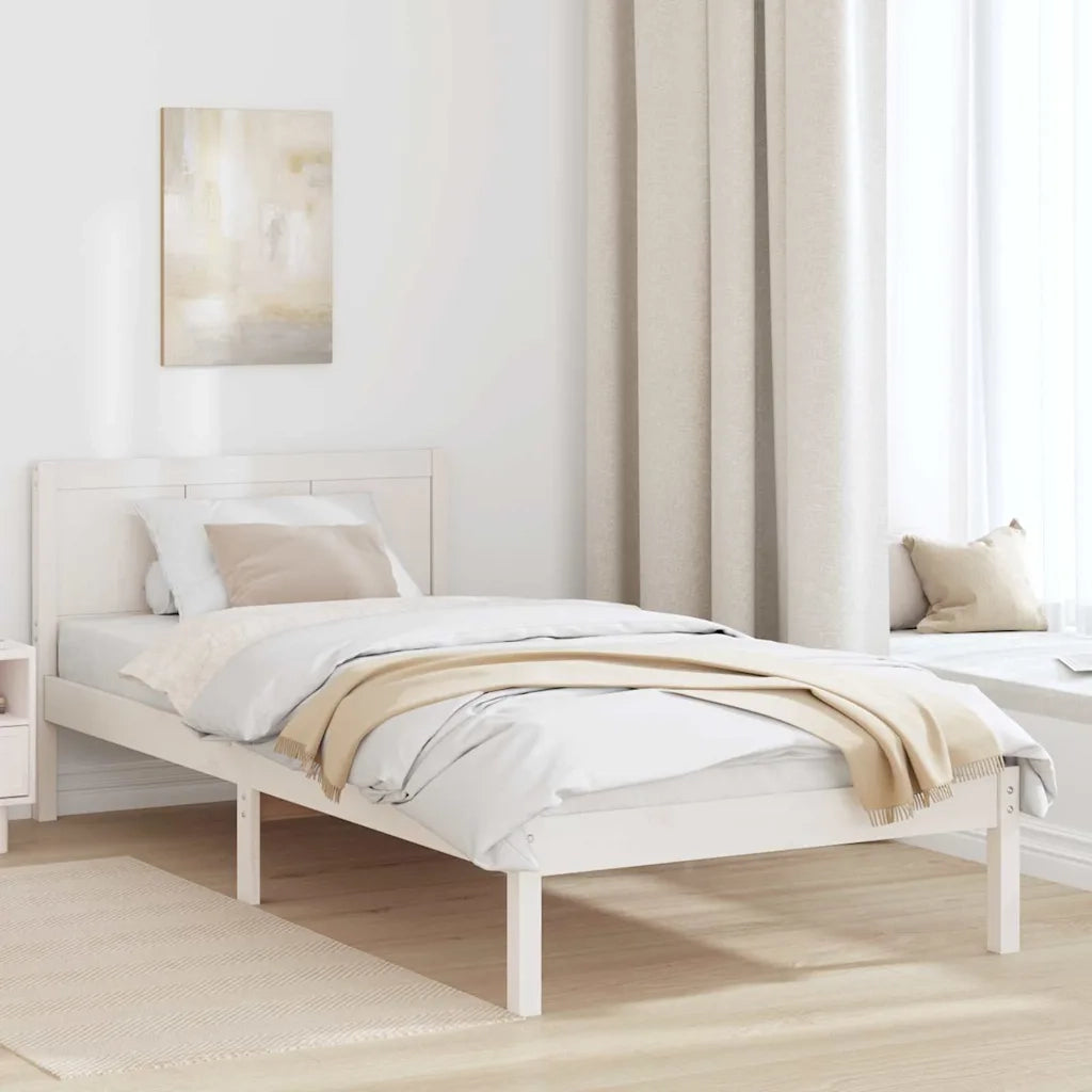 Struttura del letto Bianco 100 x 200 cm Legno massello di pino