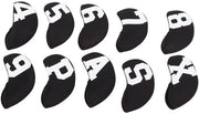 Set di protezioni per mazze da golf da 10 pezzi - Protezione per mazze da golf 3-9 - Pitching/Sand Wedge - Nero/Bianco - Adatto per Uomini/Donne - Copertura protettiva - Protezioni per mazze da golf