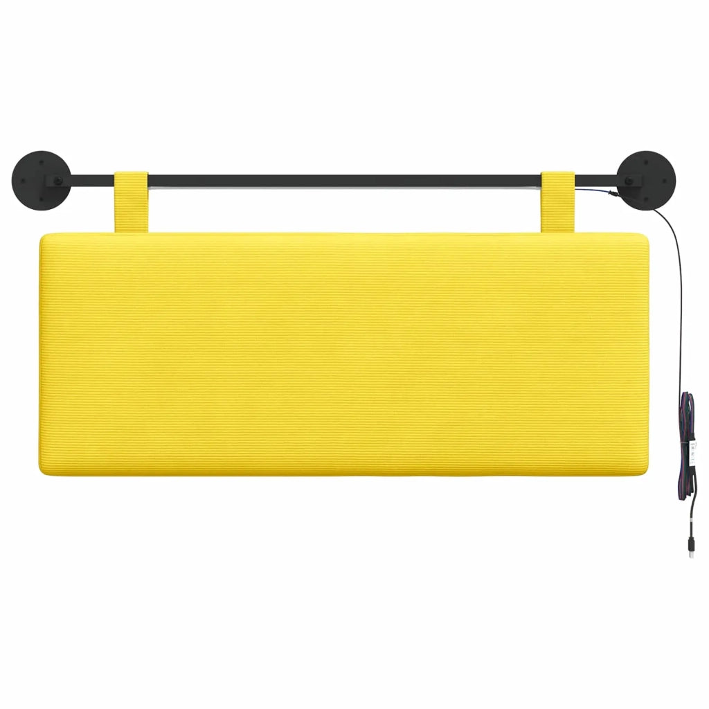 Testiera | Testata sospesa Con luce LED Giallo Chiaro Tessuto in Cords