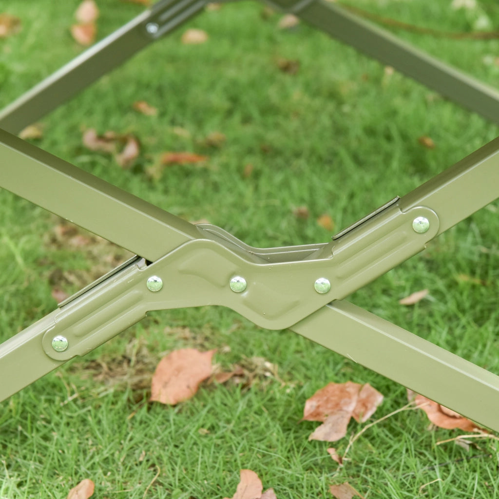 Set da campeggio 4 in 1 con tenda; sacco a pelo; materasso pieghevole verde scuro per avventure all'aperto