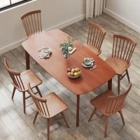 Tavolo da Pranzo, Stile Rustico, Superficie Laccata, Legno, 150 x 80 cm, Marrone
