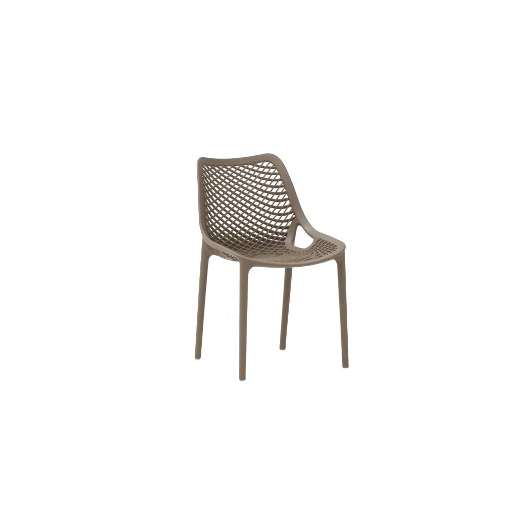 Set 4 sedie design polipropilene e fibra di vetro tortora 50x60x82