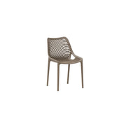 Set 4 sedie design polipropilene e fibra di vetro tortora 50x60x82