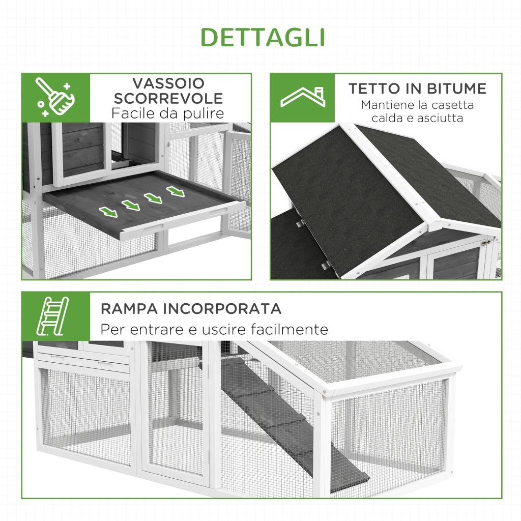 Pollaio Prefabbricato ¨C Zephmum ¨C Legno, Grigio, 178x95x100 cm
