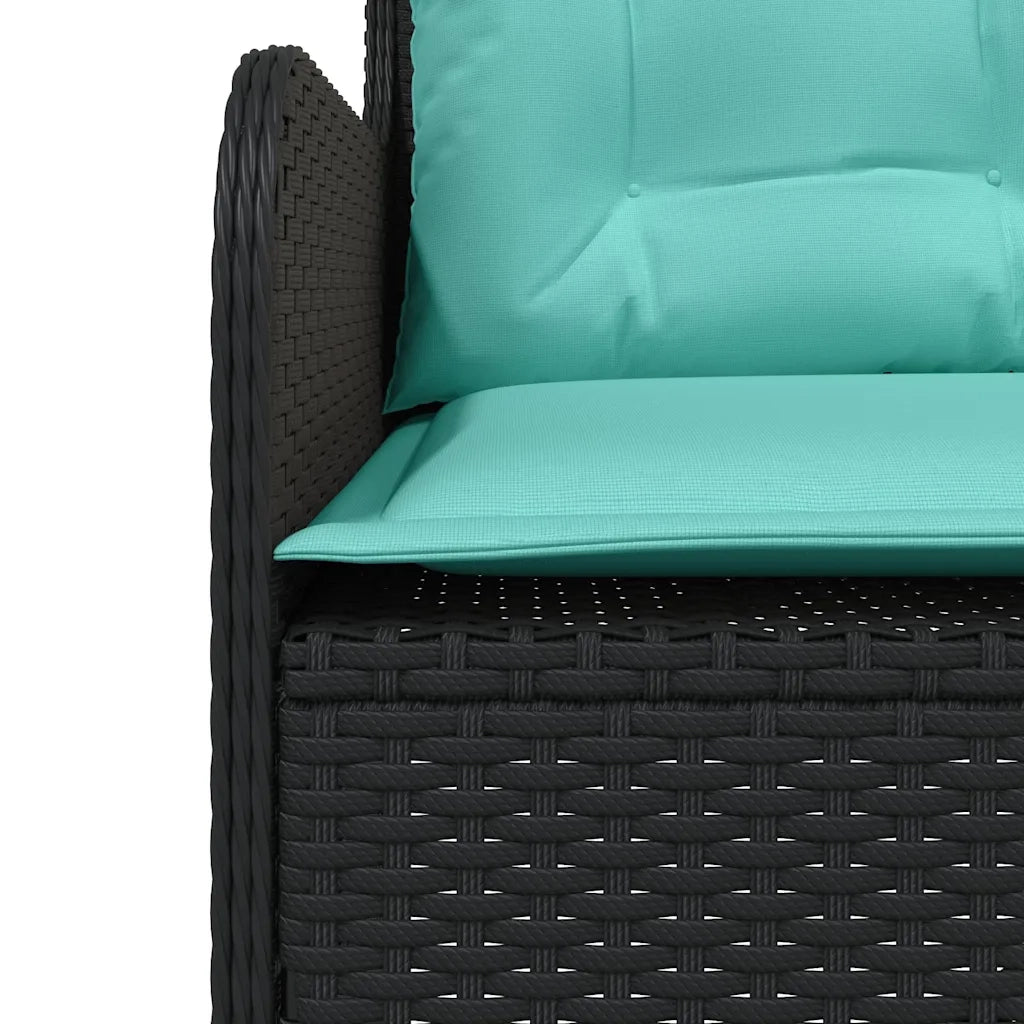 Divano da giardino con Cuscini a forma di L in Polyrattan Nero 369008