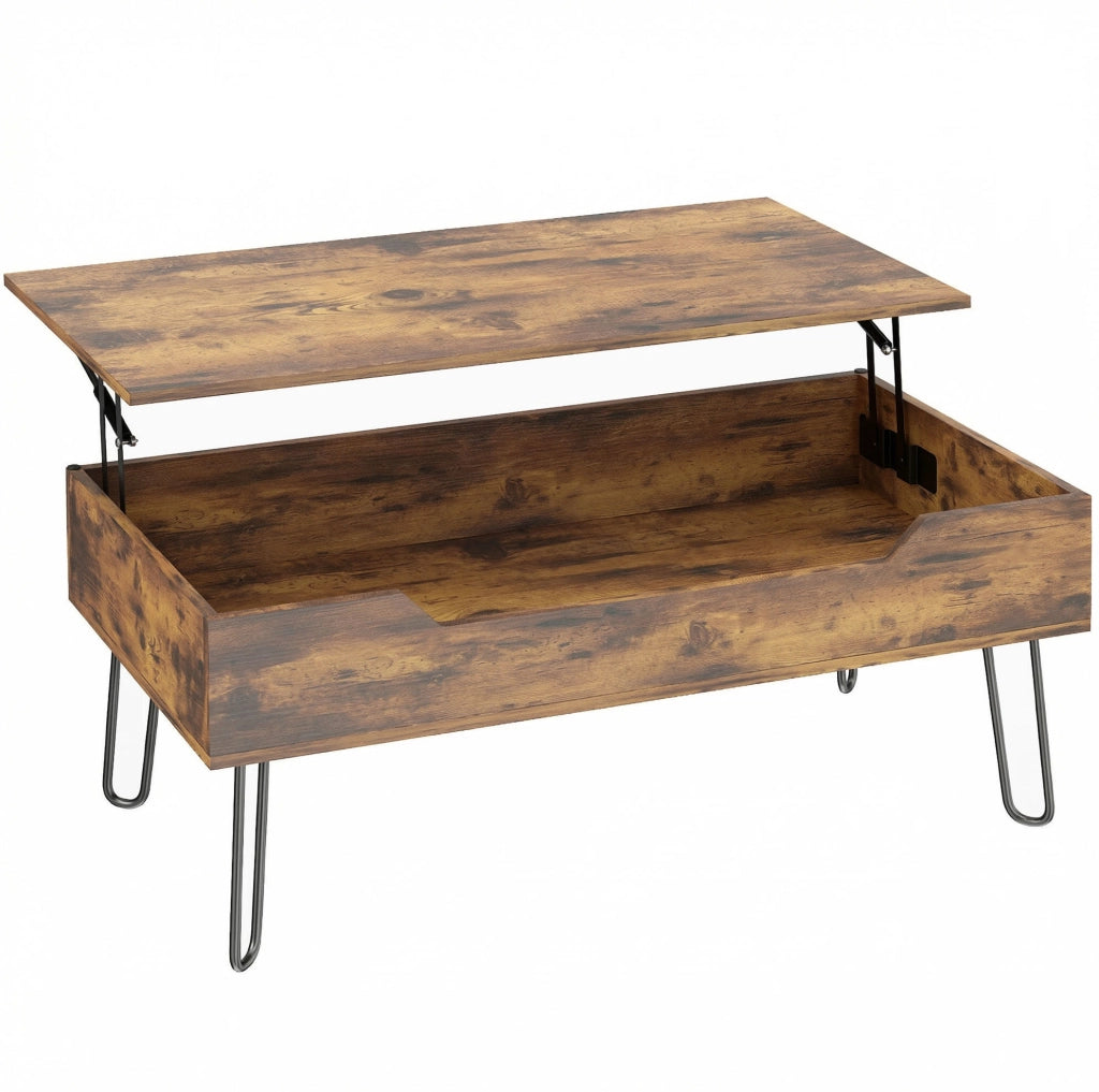 Tavolino da salotto elevabile con vano contenitore, 95x50 cm