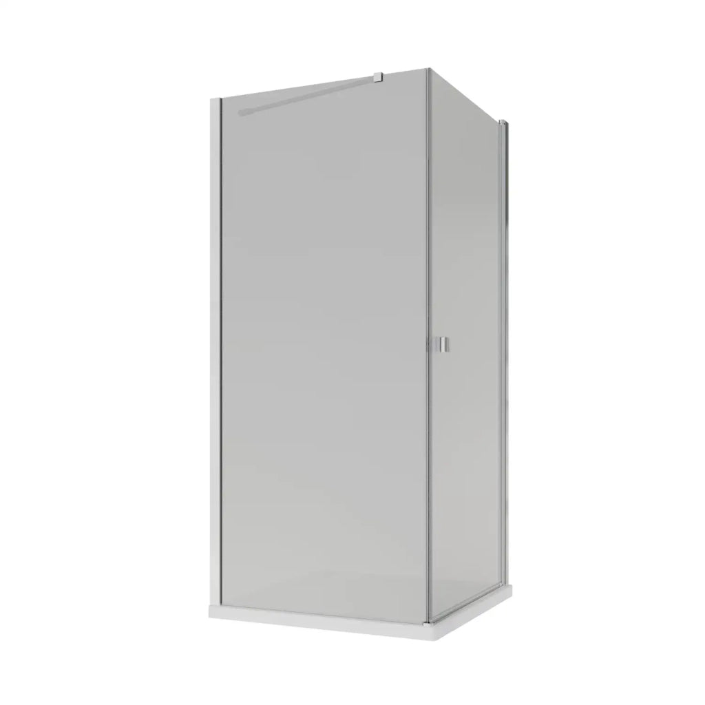 Box doccia angolare 80x70 cm in vetro 6mm opaco con apertura a battente e parete fissa | Holo